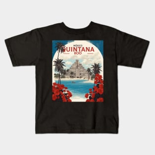 Quintana Roo Mexico Vintage Poster Tourism Kids T-Shirt